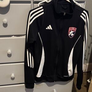 Adidas Women's Black and White Varsity Jacket